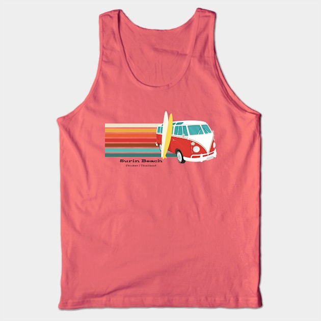 Go to Surin Beach, Phuket, Thailand for Surfing T-Shirt Tank Top by Contentarama